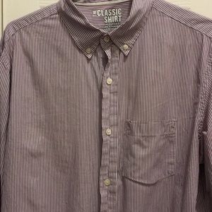 White and purple striped Men’s work shirt